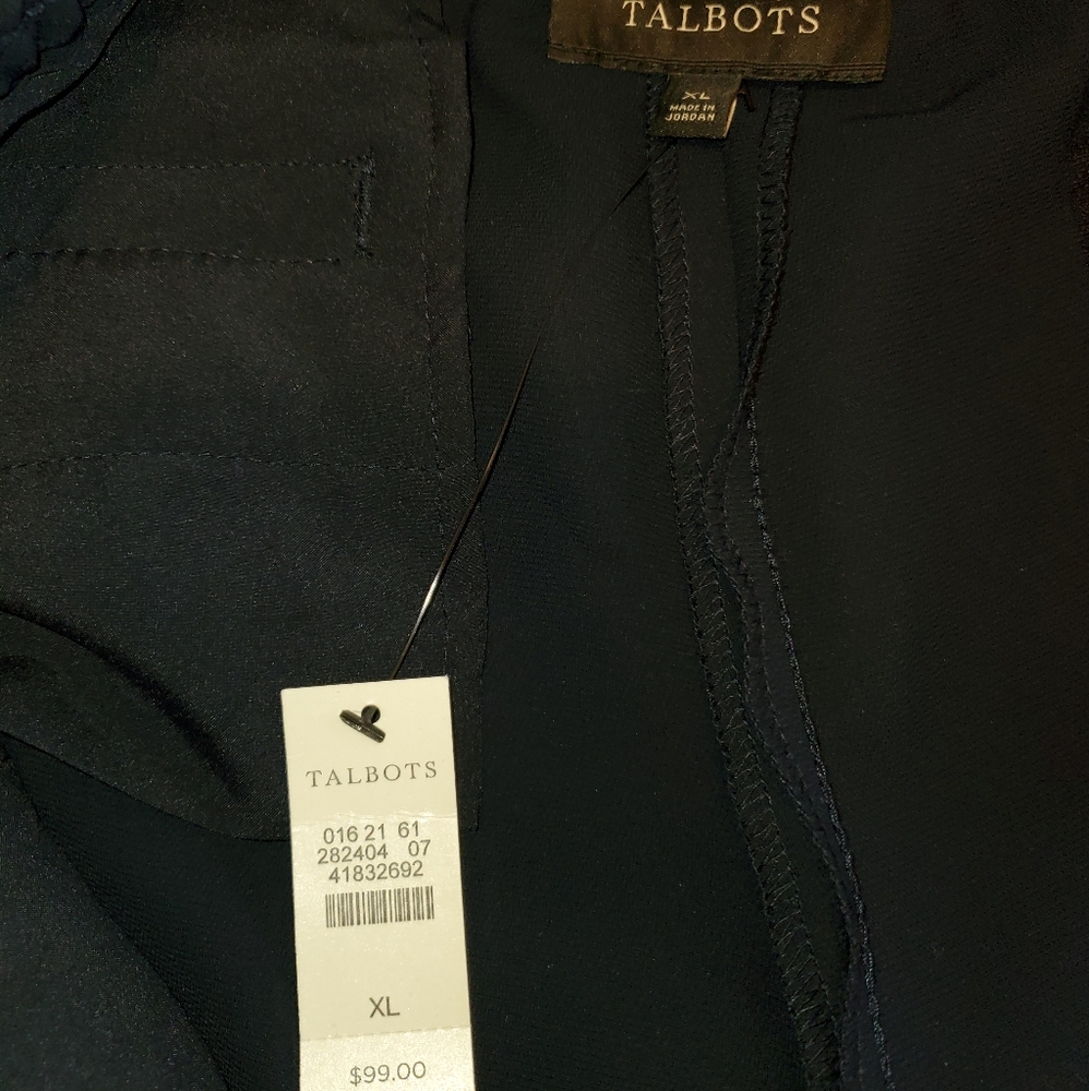 Talbots Navy Drawstring Slacks - Picture 2 of 3